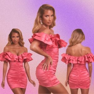 Oh Polly | Dresses | Oh Polly Dreaming Out Loud Bardot Ruffle Mini Dress In Hot  Pink Uk4us | Poshmark